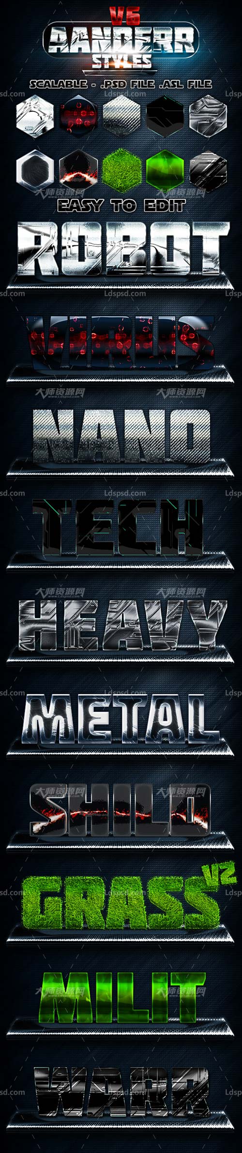 Aanderr Styles v6,极品PS样式－10个不错的文本效果